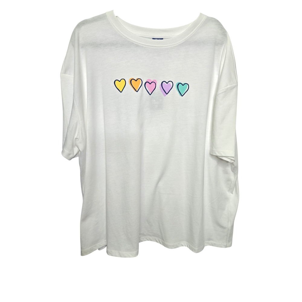 Roller Rabbit x Target Disco Hearts White Rainbow XXL Short Sleeveβ T Shirt